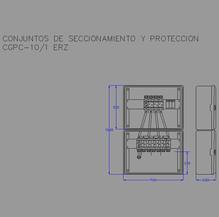 Bloque Autocad Caja general de protección CGPC10.
